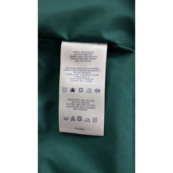 Land's End Down Puffer Jacket Mid Length Hooded Women's Small Green - Picture 7 of 11